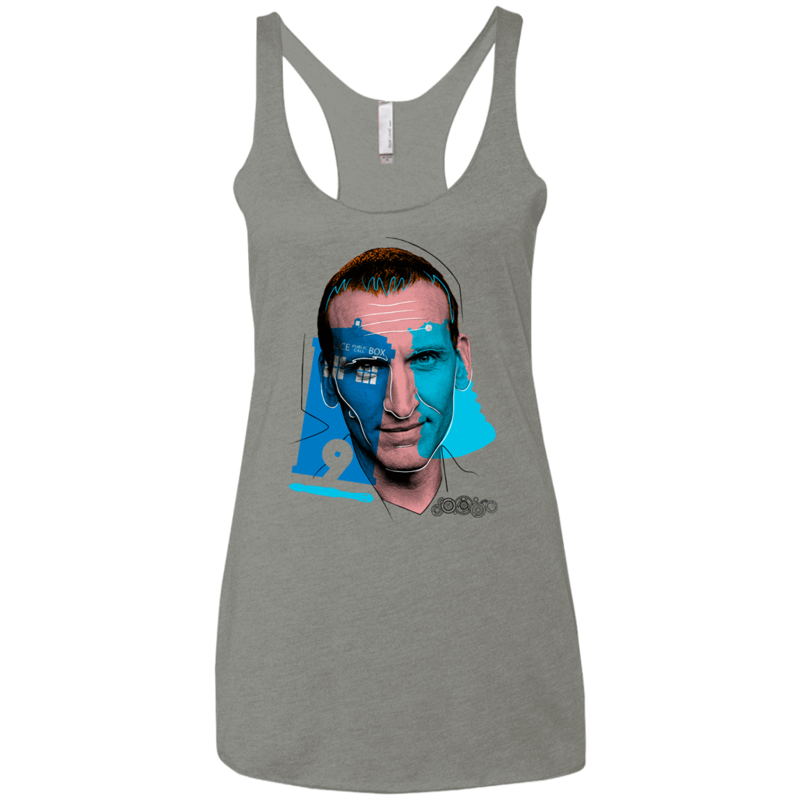 T-Shirts Venetian Grey / X-Small Doctor Warwhol 9 Women's Triblend Racerback Tank