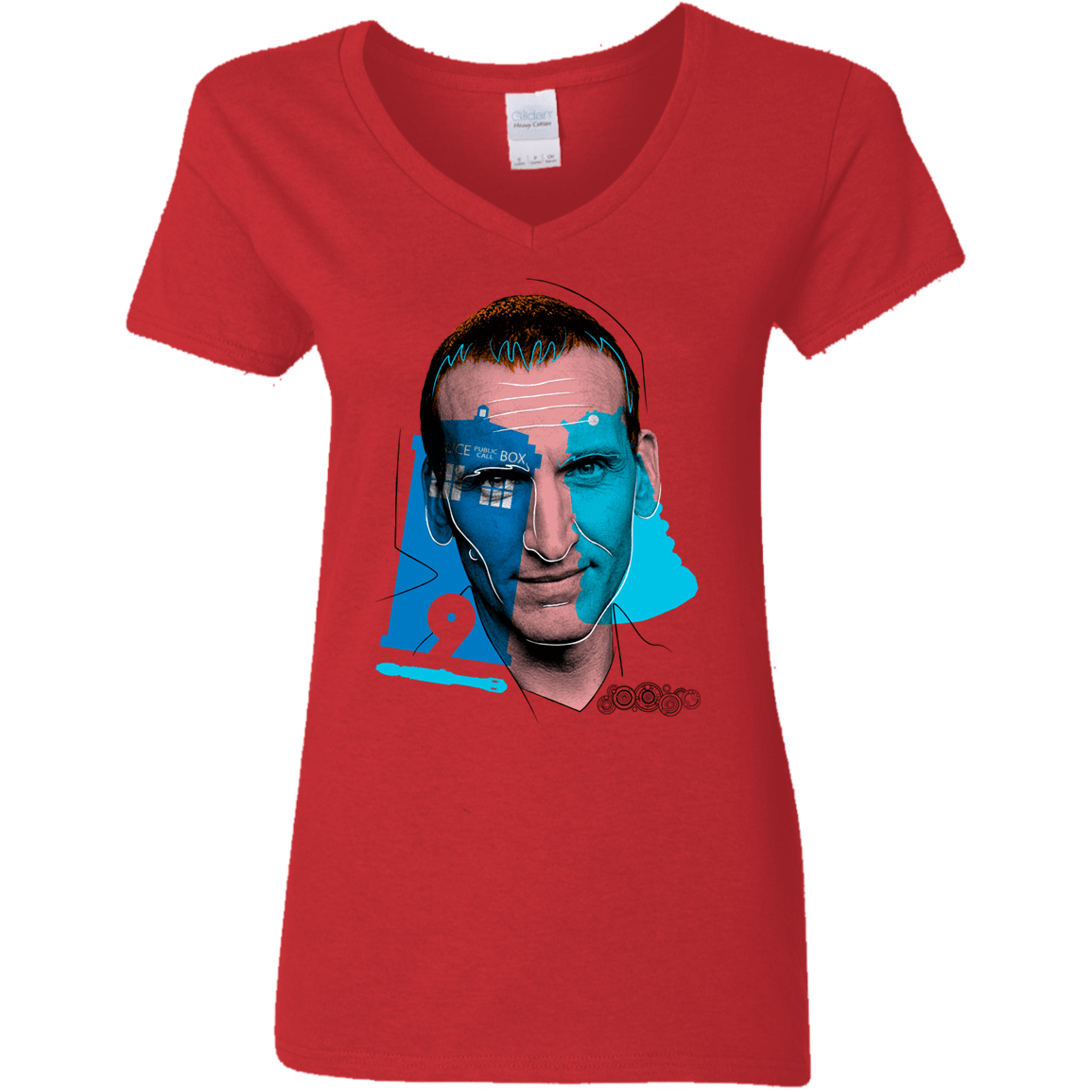 T-Shirts Red / S Doctor Warwhol 9 Women's V-Neck T-Shirt