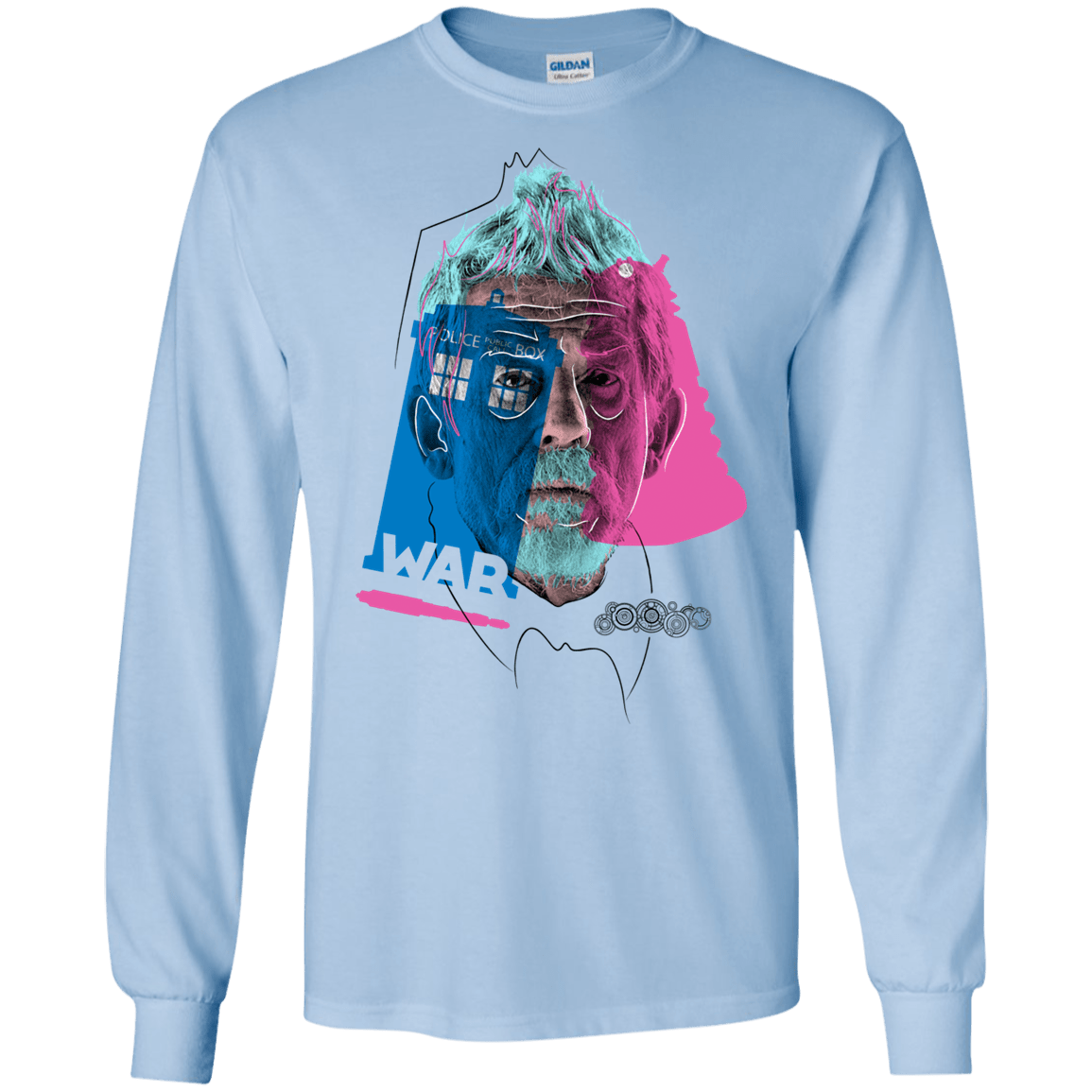 T-Shirts Light Blue / S Doctor Warwhol War Men's Long Sleeve T-Shirt