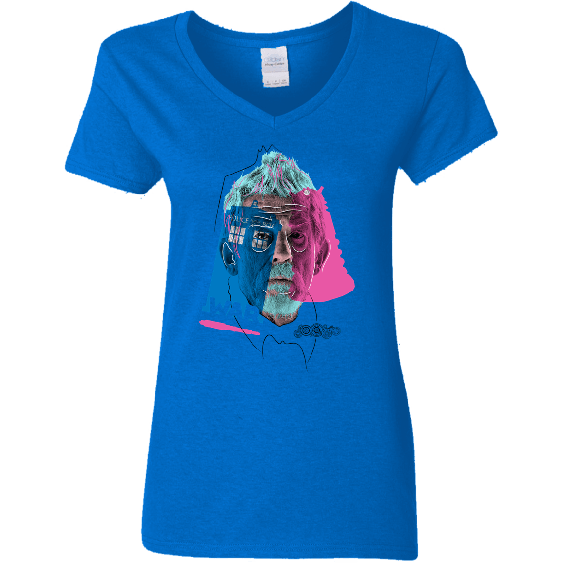 T-Shirts Royal / S Doctor Warwhol War Women's V-Neck T-Shirt