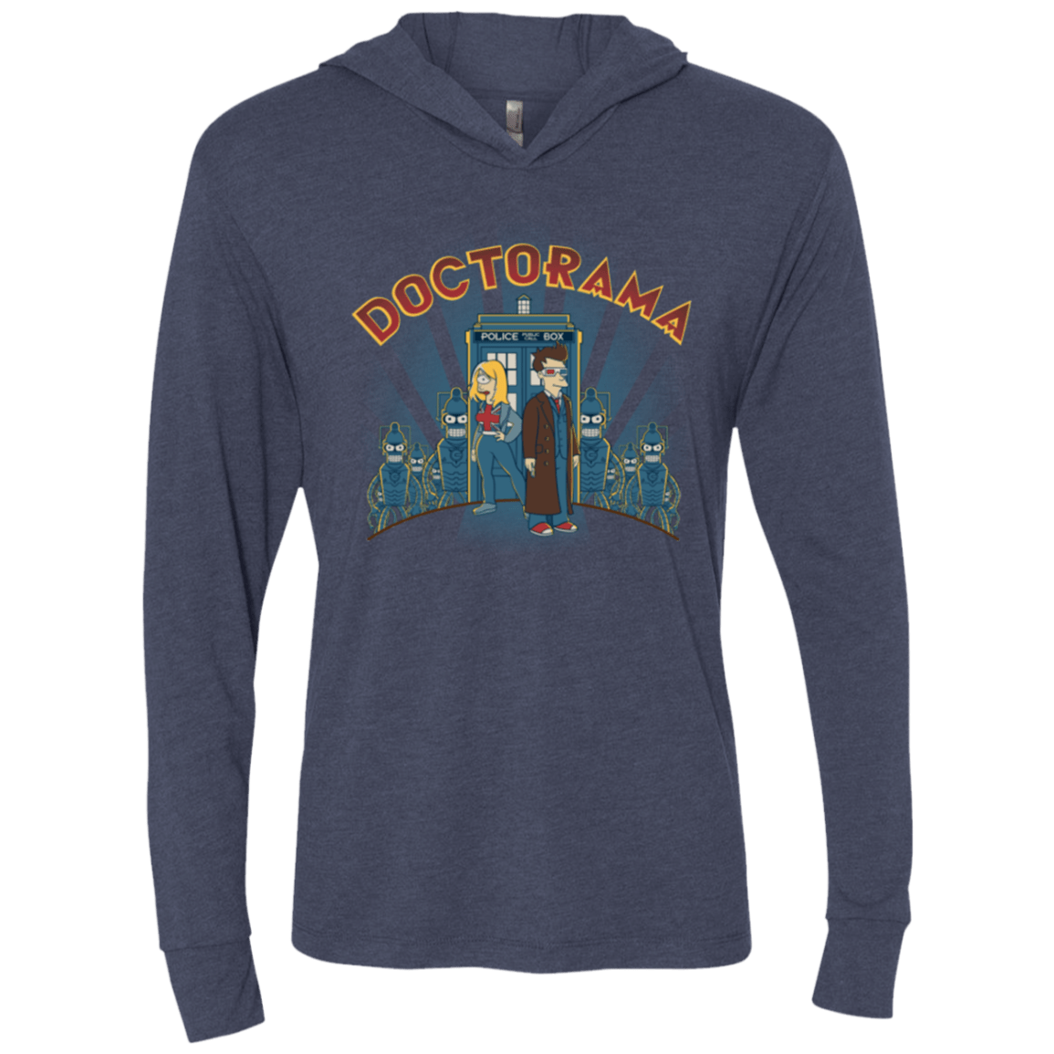 T-Shirts Vintage Navy / X-Small Doctorama (1) Triblend Long Sleeve Hoodie Tee