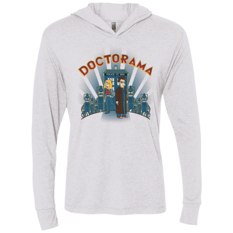 T-Shirts Heather White / X-Small DOCTORAMA (2) Triblend Long Sleeve Hoodie Tee