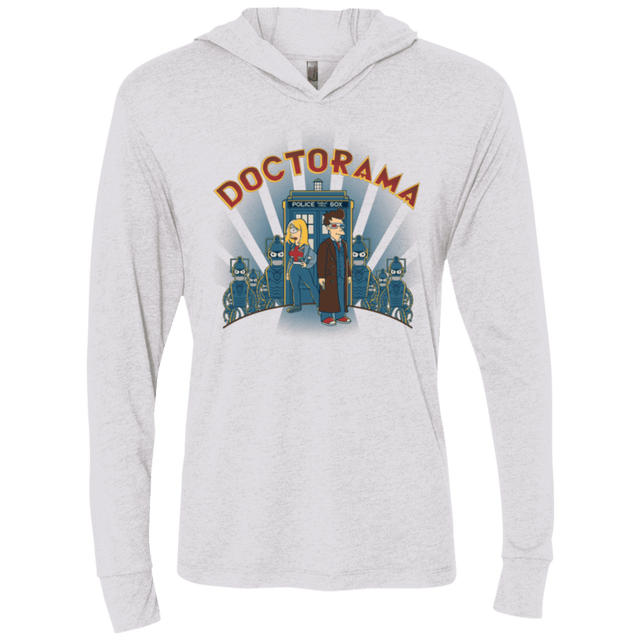 T-Shirts Heather White / X-Small DOCTORAMA (2) Triblend Long Sleeve Hoodie Tee