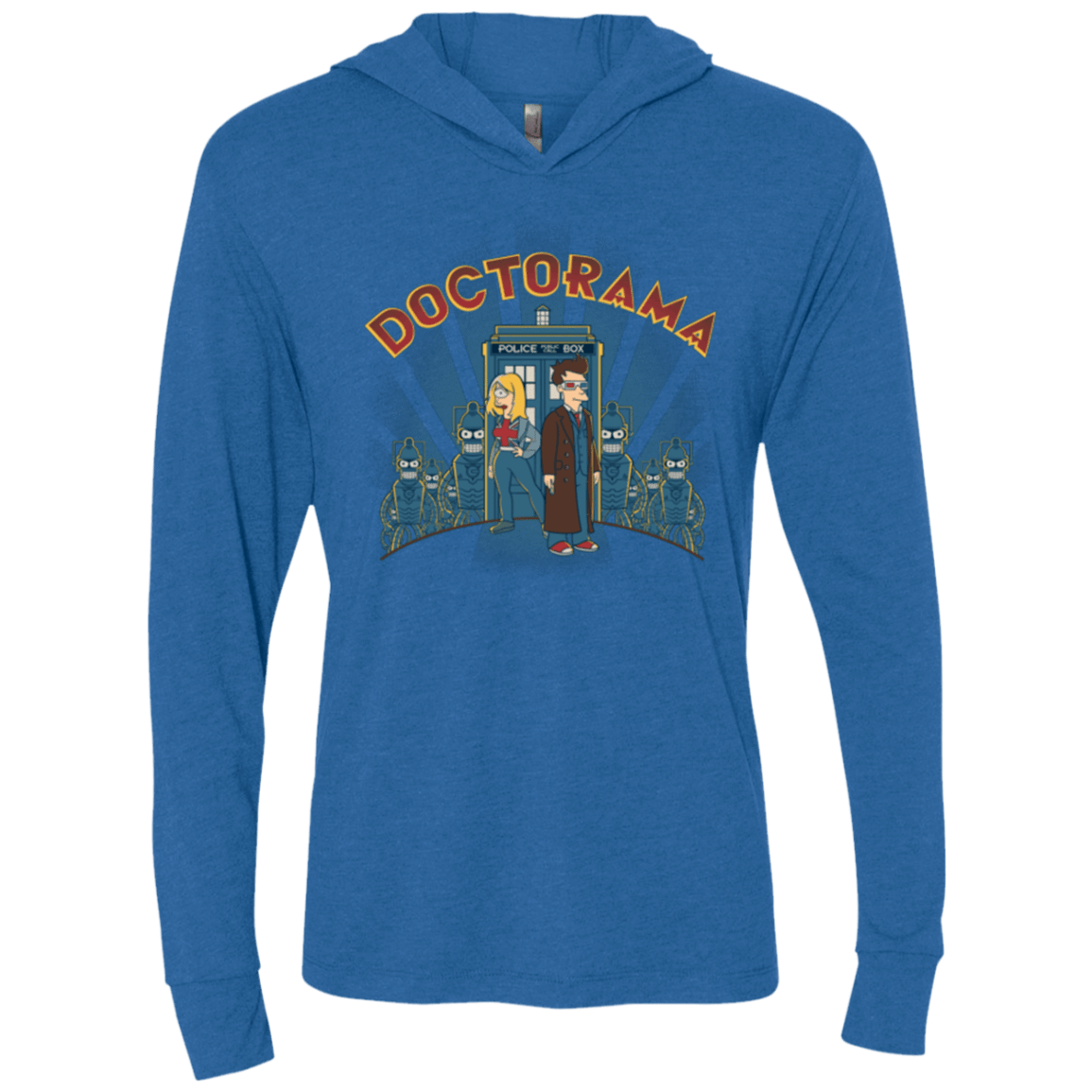 T-Shirts Vintage Royal / X-Small DOCTORAMA (2) Triblend Long Sleeve Hoodie Tee