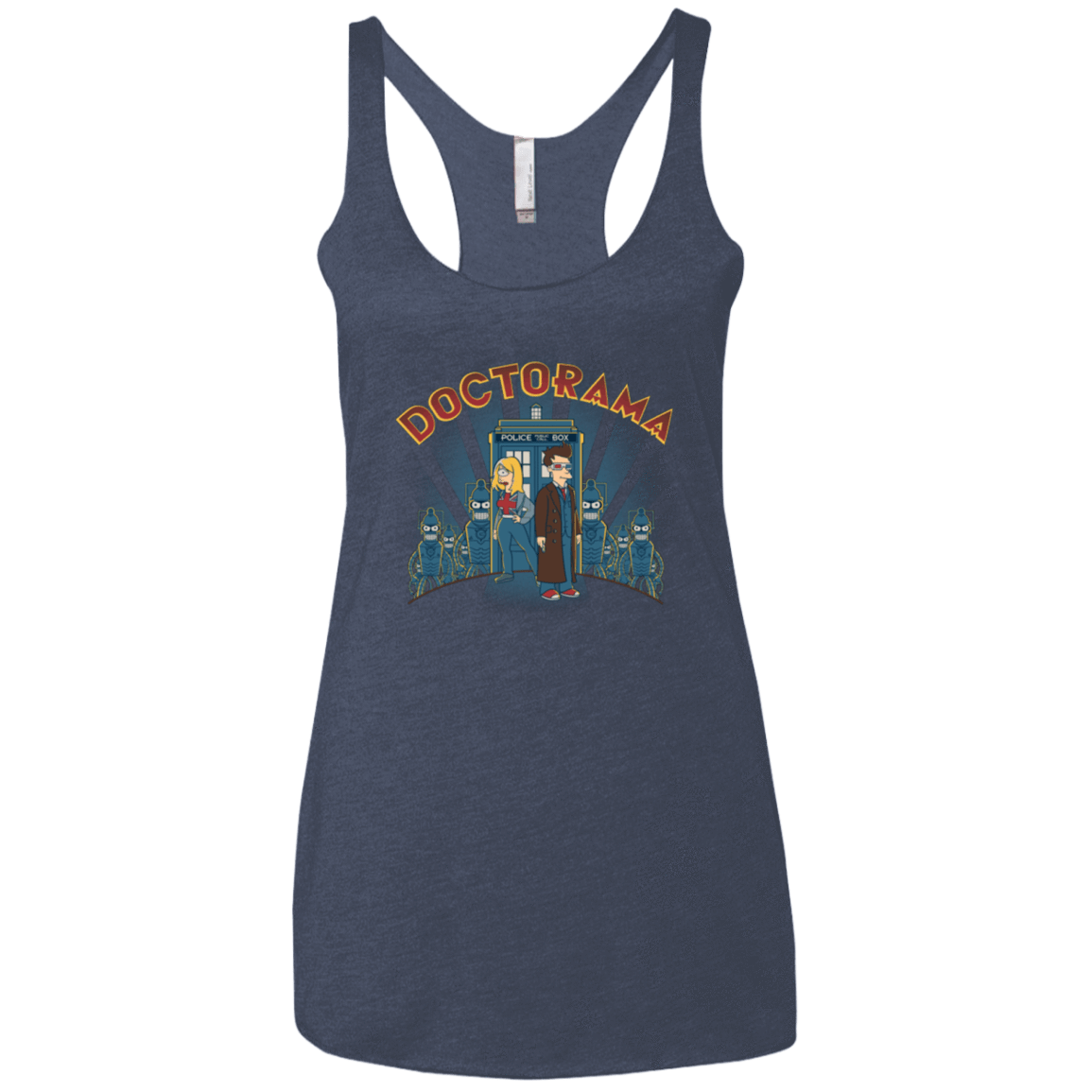 T-Shirts Vintage Navy / X-Small DOCTORAMA (2) Women's Triblend Racerback Tank