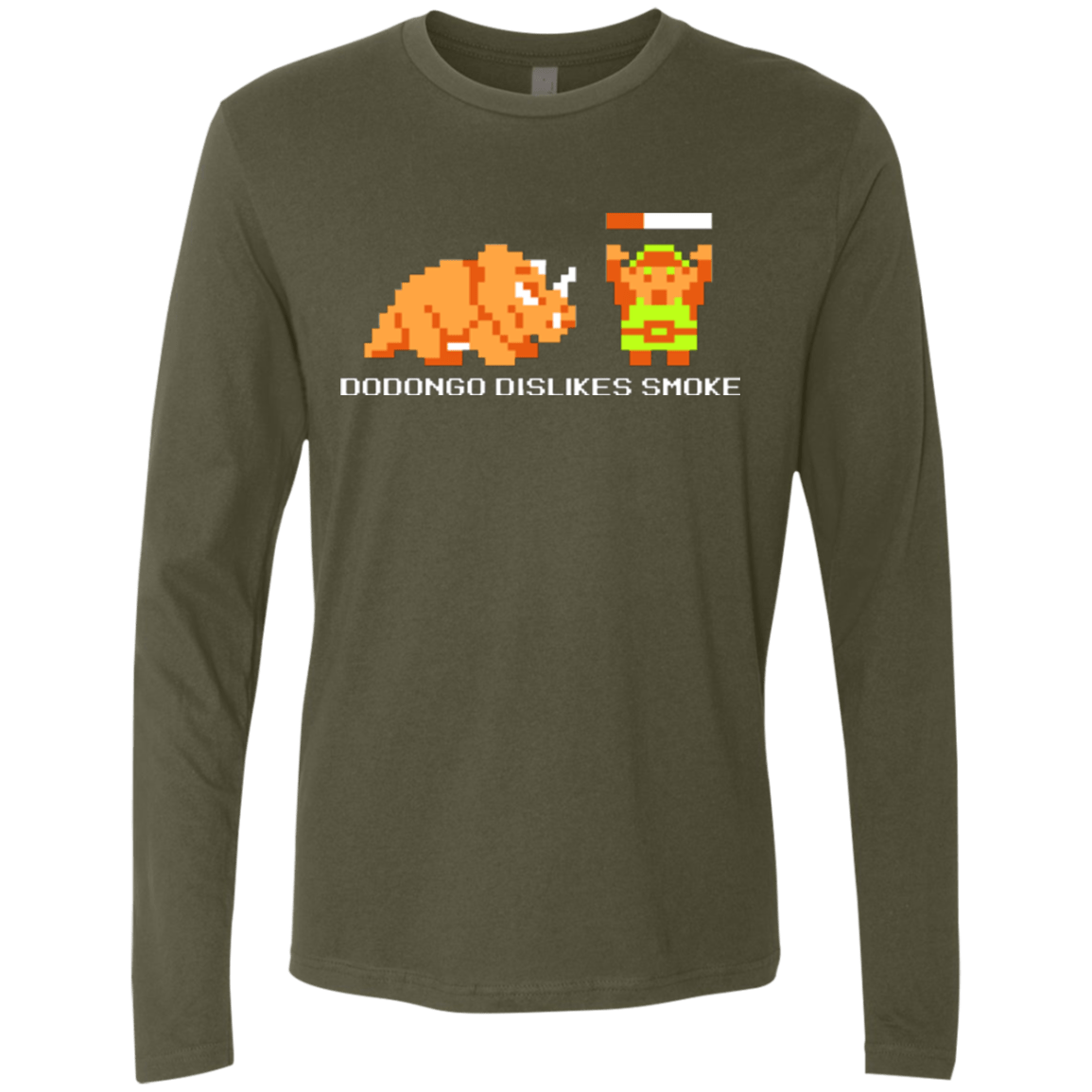 T-Shirts Military Green / Small Dodongo Dislikes Smoke Men's Premium Long Sleeve