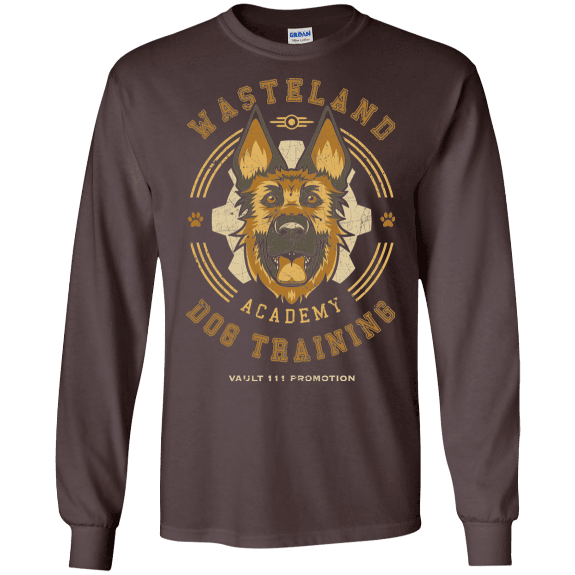 T-Shirts Dark Chocolate / S Dogmeat Training Academy Men's Long Sleeve T-Shirt