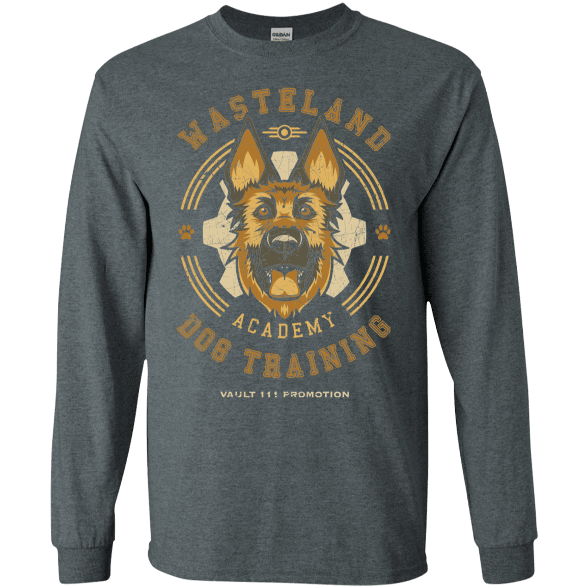 T-Shirts Dark Heather / S Dogmeat Training Academy Men's Long Sleeve T-Shirt