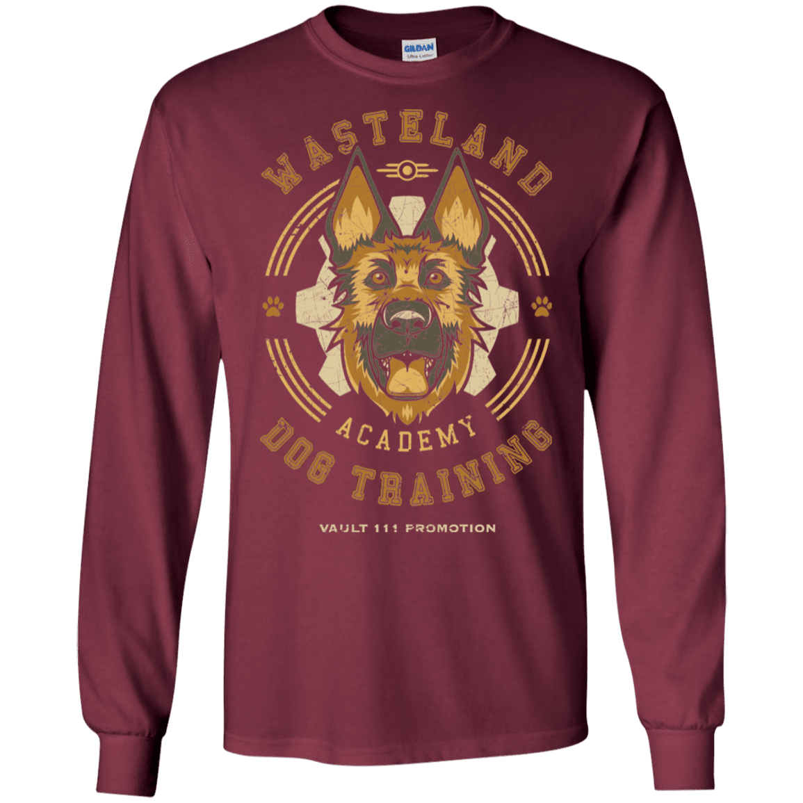 T-Shirts Maroon / S Dogmeat Training Academy Men's Long Sleeve T-Shirt