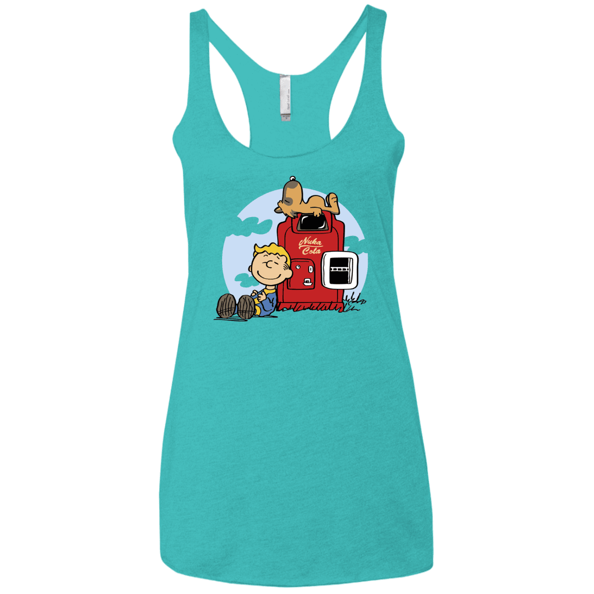 T-Shirts Tahiti Blue / X-Small Dogmuts Women's Triblend Racerback Tank