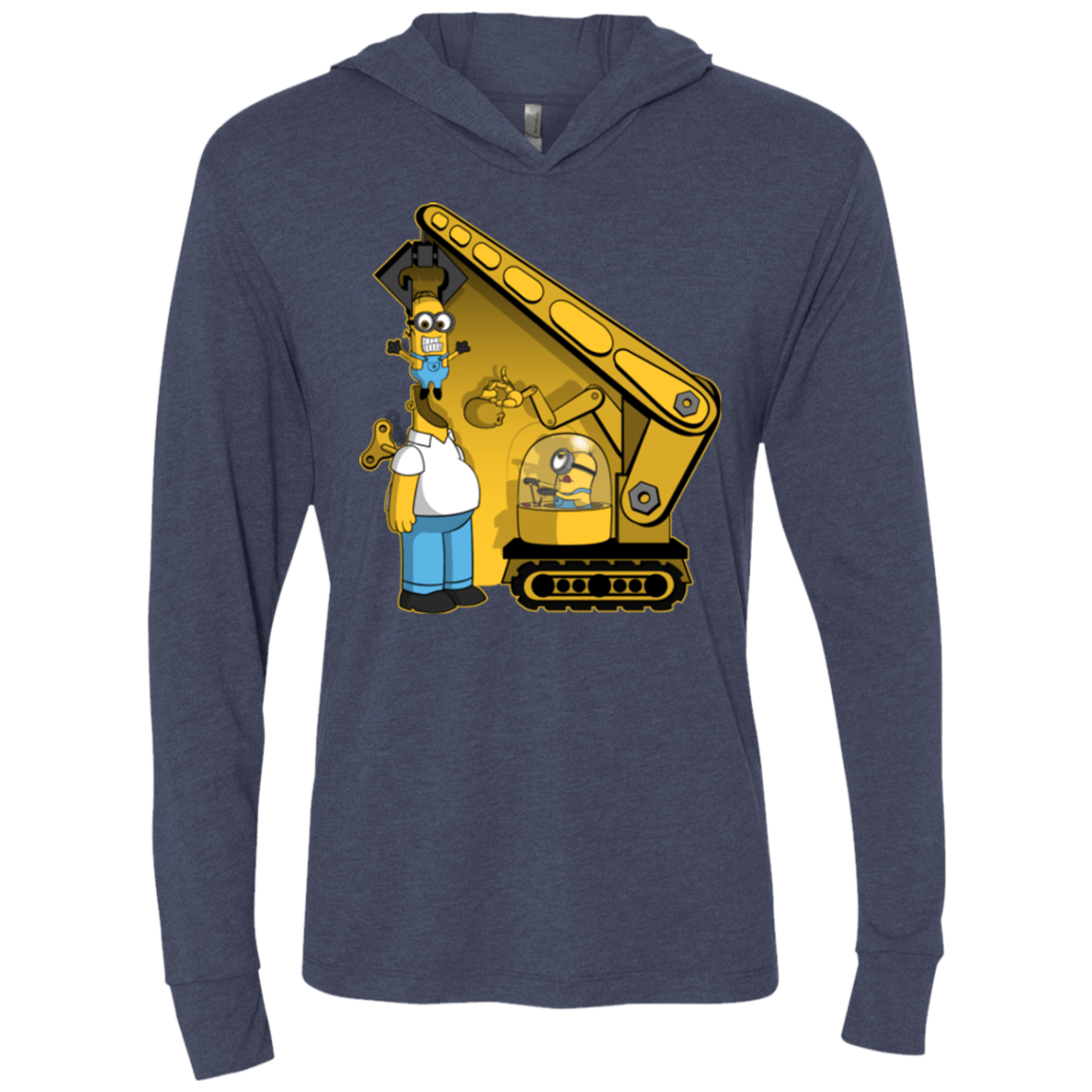 T-Shirts Vintage Navy / X-Small Doh Minion Triblend Long Sleeve Hoodie Tee