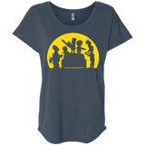 T-Shirts Indigo / X-Small Doh Zombies Triblend Dolman Sleeve