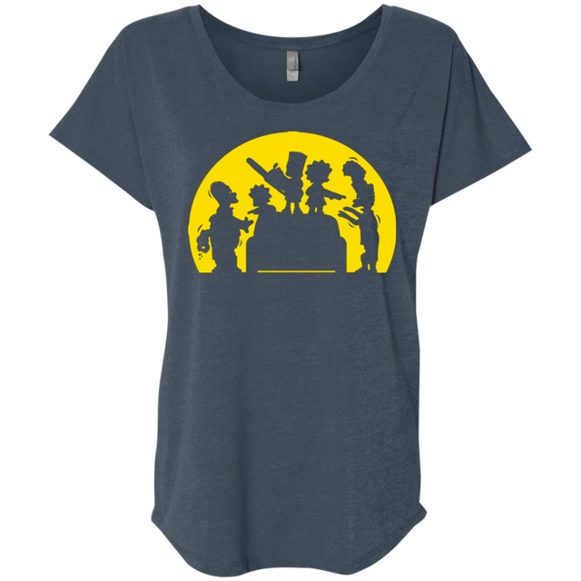 T-Shirts Indigo / X-Small Doh Zombies Triblend Dolman Sleeve