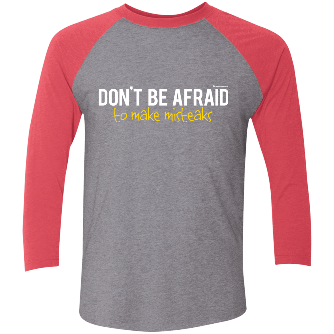 T-Shirts Premium Heather/ Vintage Red / X-Small Don_t Be Afraid To Make Misteaks Men's Triblend 3/4 Sleeve