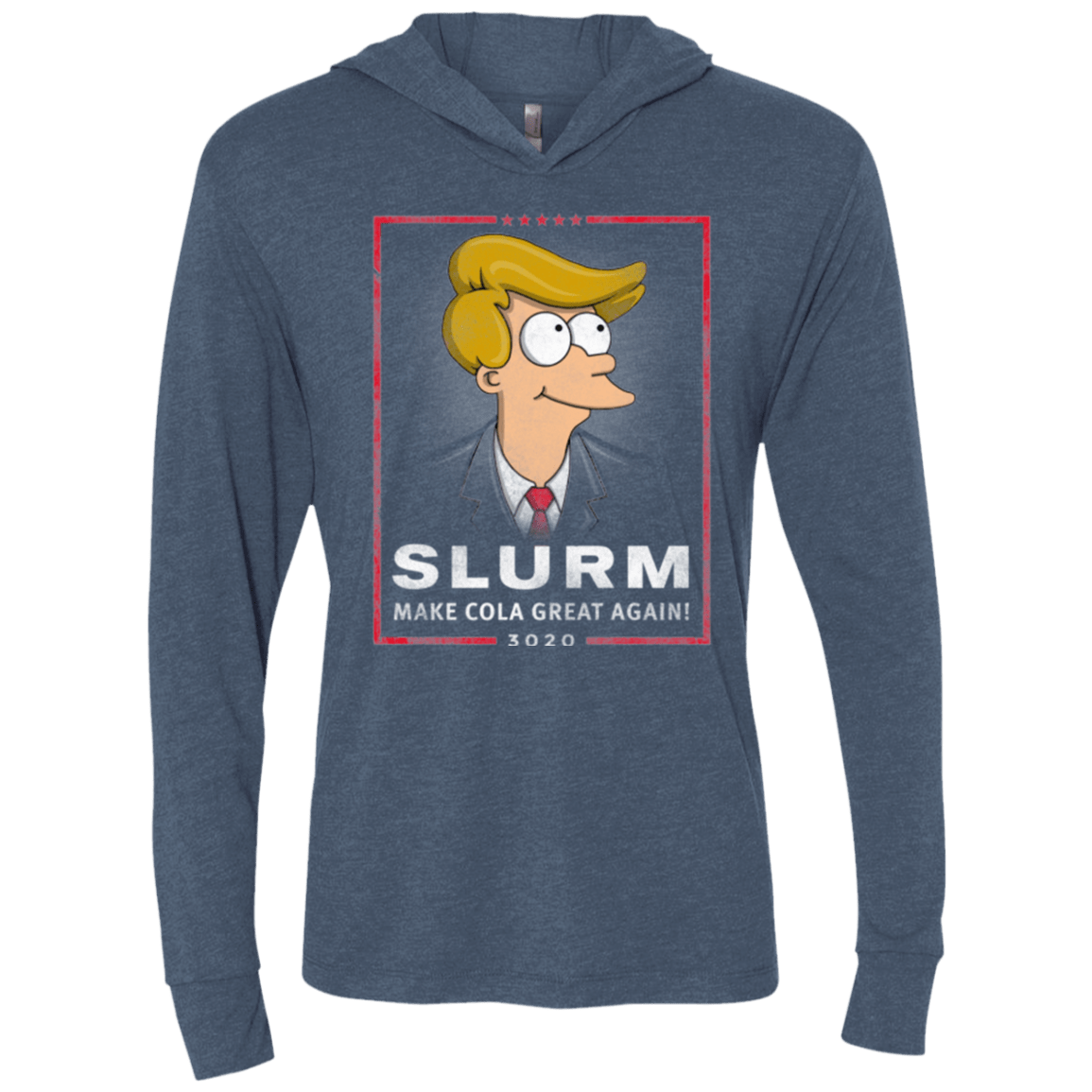 T-Shirts Indigo / X-Small Donald J Fry Elect Triblend Long Sleeve Hoodie Tee