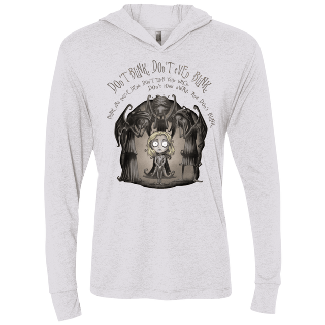 T-Shirts Heather White / X-Small Dont Blink Triblend Long Sleeve Hoodie Tee