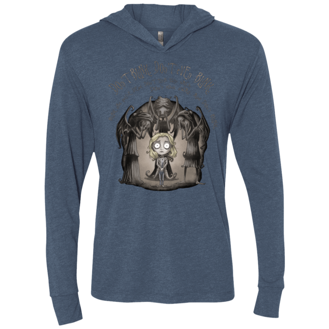 T-Shirts Indigo / X-Small Dont Blink Triblend Long Sleeve Hoodie Tee