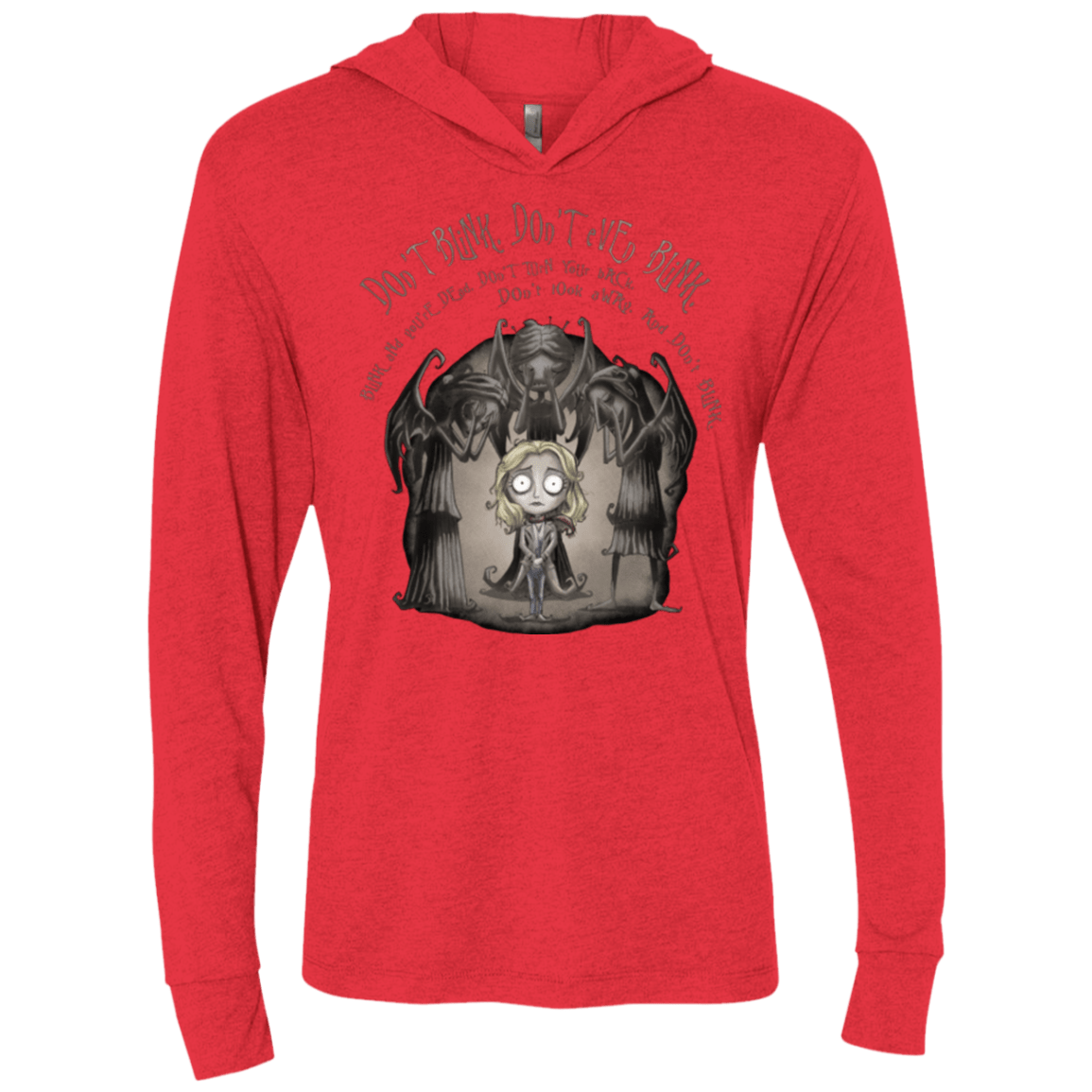 T-Shirts Vintage Red / X-Small Dont Blink Triblend Long Sleeve Hoodie Tee