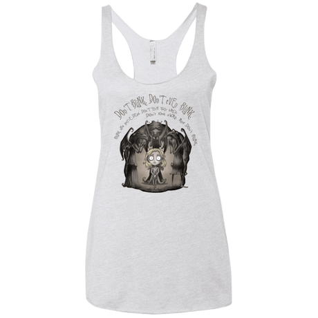 T-Shirts Heather White / X-Small Dont Blink Women's Triblend Racerback Tank