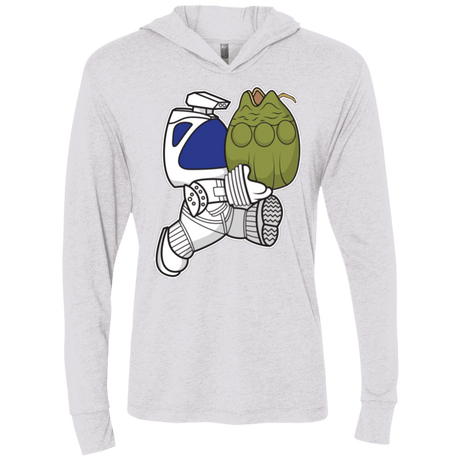 T-Shirts Heather White / X-Small Dont Drop The Egg Triblend Long Sleeve Hoodie Tee