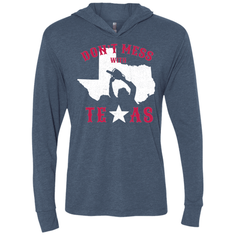 T-Shirts Indigo / X-Small Dont Mess With Texas Triblend Long Sleeve Hoodie Tee