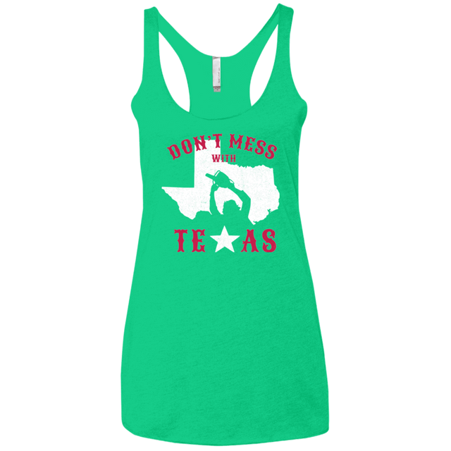 T-Shirts Envy / X-Small Dont Mess With Texas Women's Triblend Racerback Tank