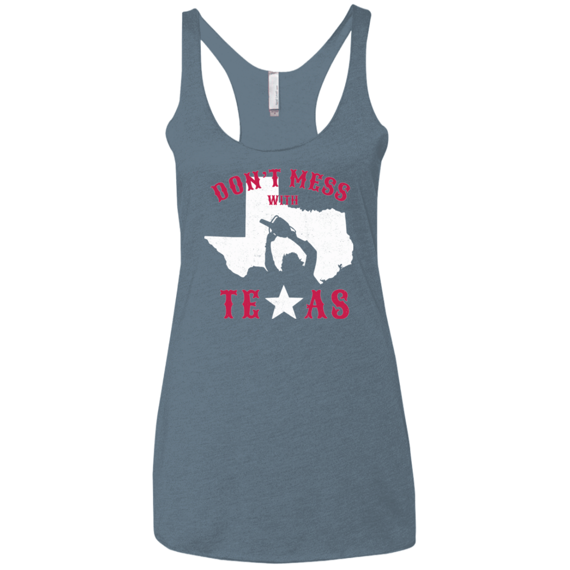 T-Shirts Indigo / X-Small Dont Mess With Texas Women's Triblend Racerback Tank