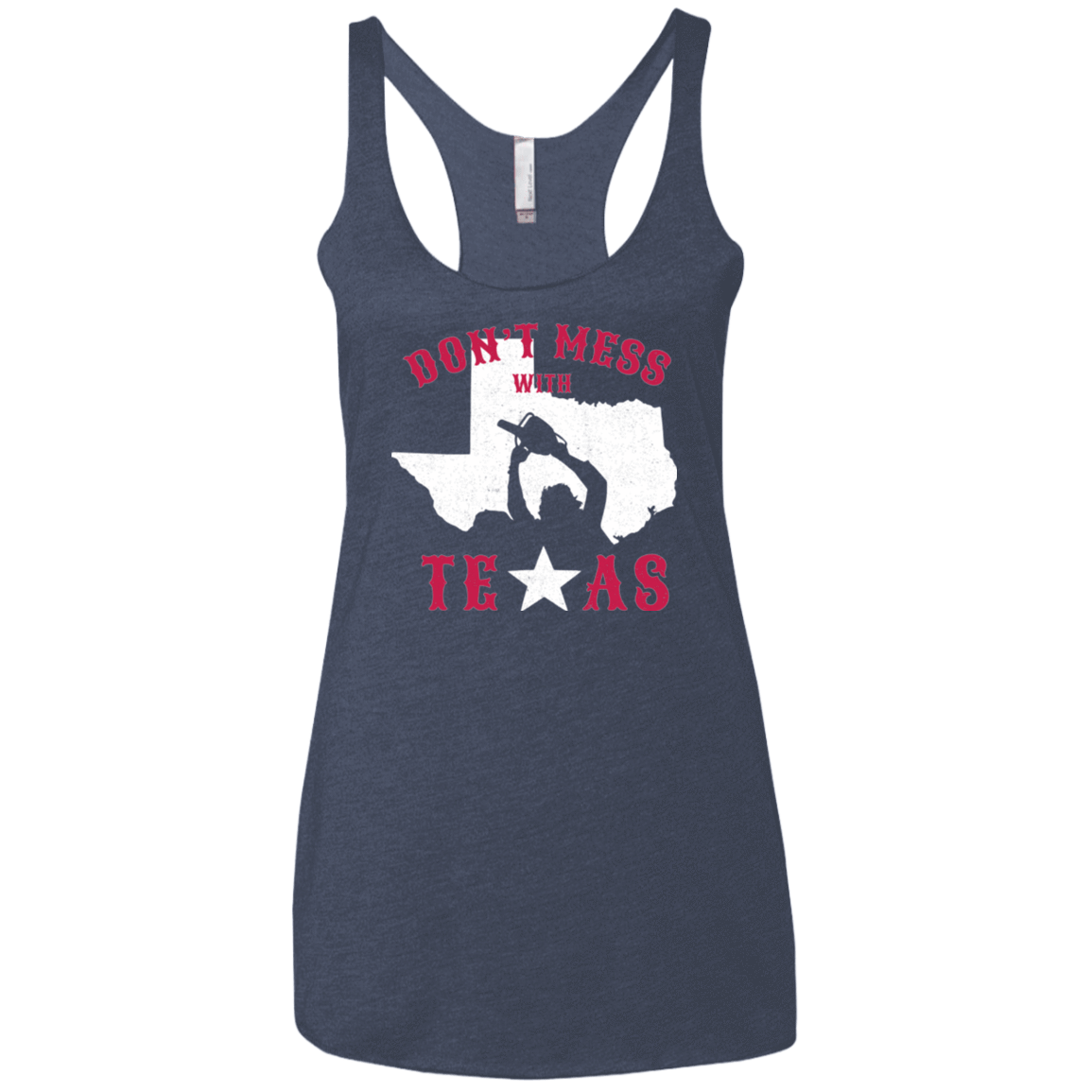 T-Shirts Vintage Navy / X-Small Dont Mess With Texas Women's Triblend Racerback Tank