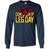 T-Shirts Navy / S Dont Skip Leg Day Men's Long Sleeve T-Shirt