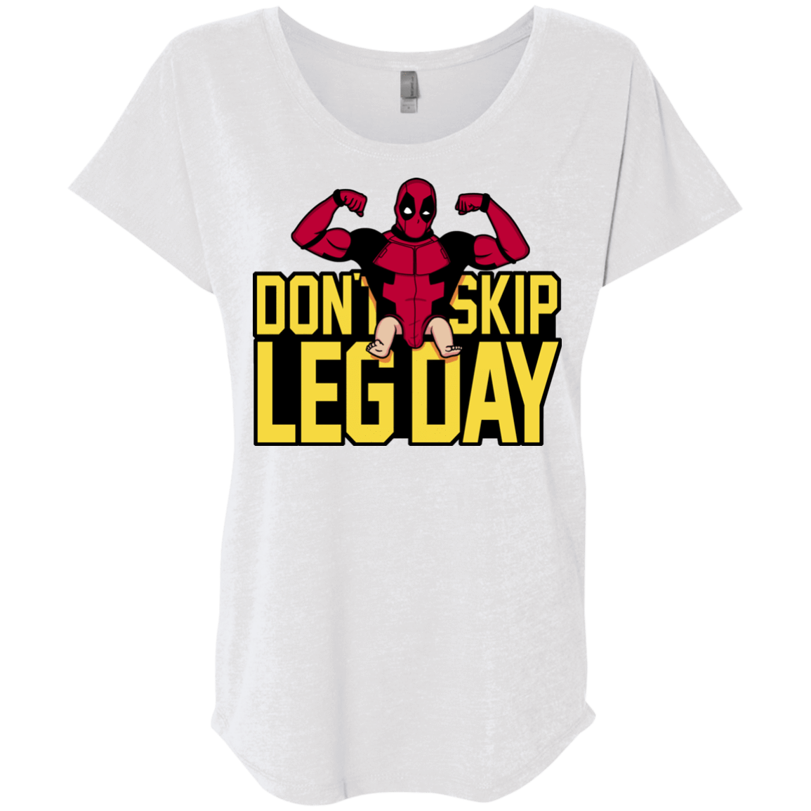 T-Shirts Heather White / X-Small Dont Skip Leg Day Triblend Dolman Sleeve