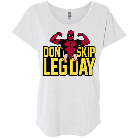 T-Shirts Heather White / X-Small Dont Skip Leg Day Triblend Dolman Sleeve