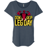 T-Shirts Indigo / X-Small Dont Skip Leg Day Triblend Dolman Sleeve