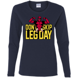 T-Shirts Navy / S Dont Skip Leg Day Women's Long Sleeve T-Shirt