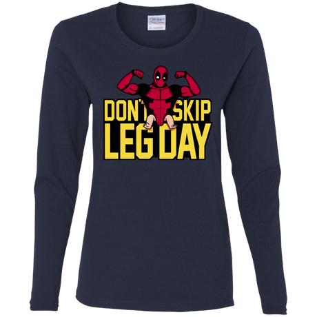 T-Shirts Navy / S Dont Skip Leg Day Women's Long Sleeve T-Shirt