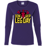T-Shirts Purple / S Dont Skip Leg Day Women's Long Sleeve T-Shirt