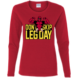 T-Shirts Red / S Dont Skip Leg Day Women's Long Sleeve T-Shirt