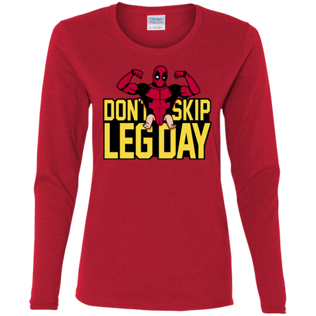 T-Shirts Red / S Dont Skip Leg Day Women's Long Sleeve T-Shirt