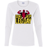 T-Shirts White / S Dont Skip Leg Day Women's Long Sleeve T-Shirt