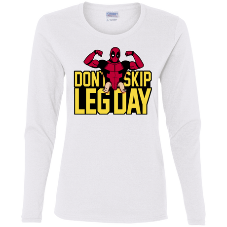 T-Shirts White / S Dont Skip Leg Day Women's Long Sleeve T-Shirt