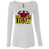 T-Shirts Heather White / S Dont Skip Leg Day Women's Triblend Long Sleeve Shirt