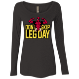 T-Shirts Vintage Black / S Dont Skip Leg Day Women's Triblend Long Sleeve Shirt