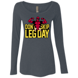 T-Shirts Vintage Navy / S Dont Skip Leg Day Women's Triblend Long Sleeve Shirt