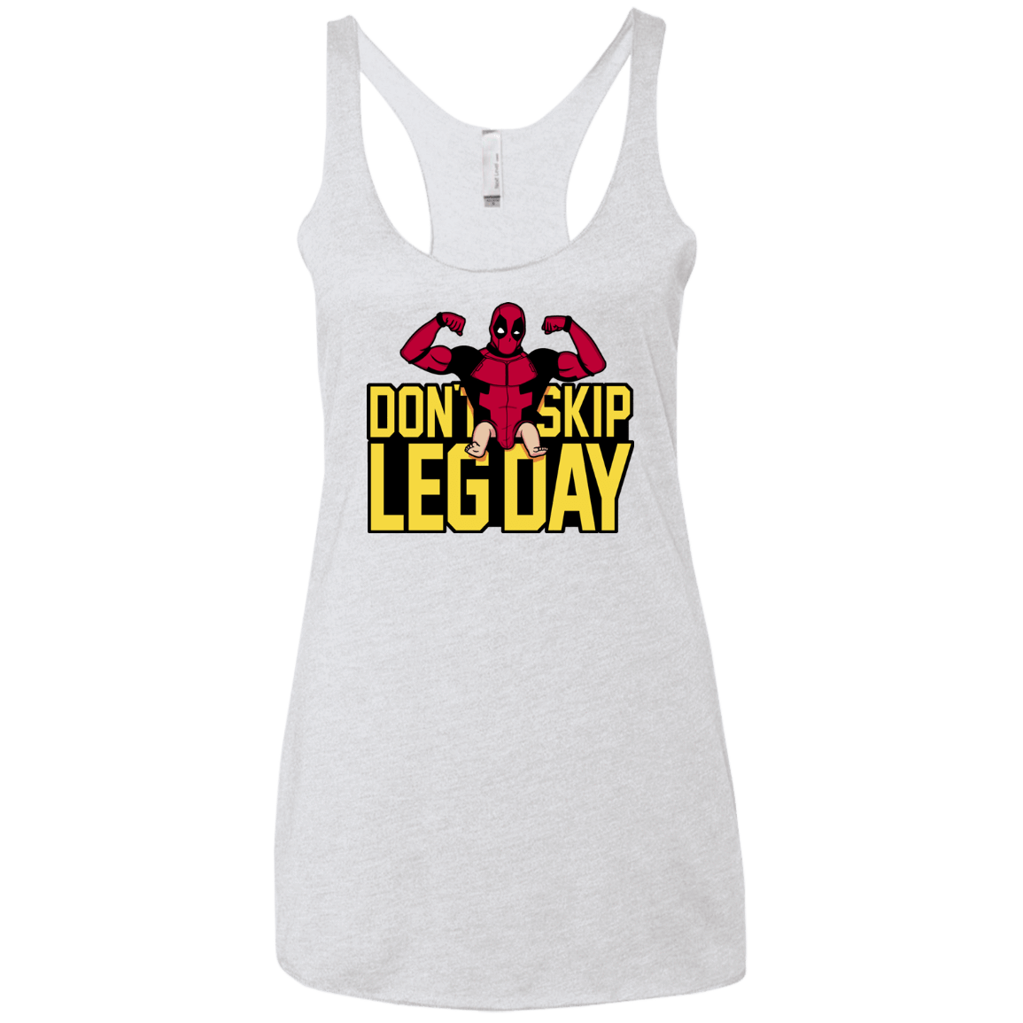 T-Shirts Heather White / X-Small Dont Skip Leg Day Women's Triblend Racerback Tank