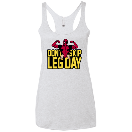 T-Shirts Heather White / X-Small Dont Skip Leg Day Women's Triblend Racerback Tank