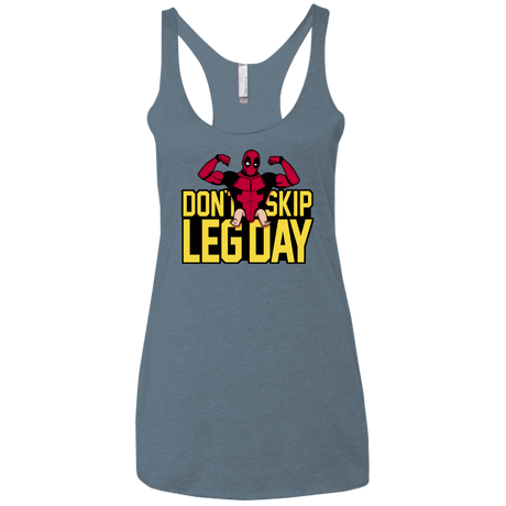 T-Shirts Indigo / X-Small Dont Skip Leg Day Women's Triblend Racerback Tank