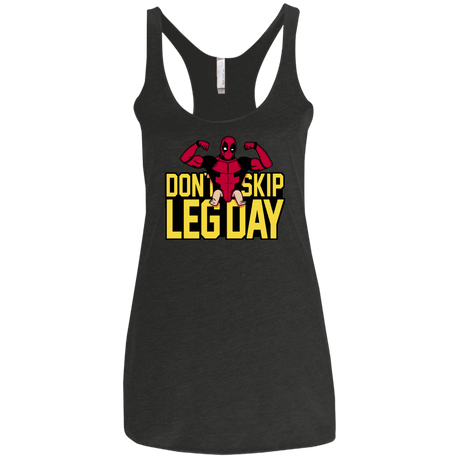 T-Shirts Vintage Black / X-Small Dont Skip Leg Day Women's Triblend Racerback Tank