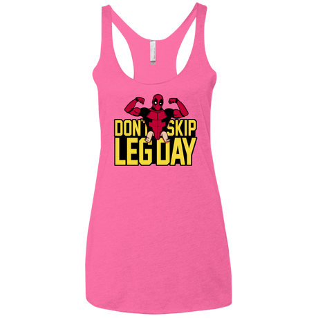 T-Shirts Vintage Pink / X-Small Dont Skip Leg Day Women's Triblend Racerback Tank