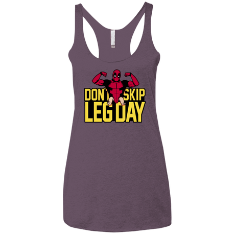 T-Shirts Vintage Purple / X-Small Dont Skip Leg Day Women's Triblend Racerback Tank