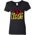 T-Shirts Black / S Dont Skip Leg Day Women's V-Neck T-Shirt