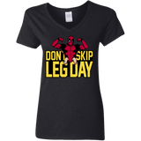 T-Shirts Black / S Dont Skip Leg Day Women's V-Neck T-Shirt